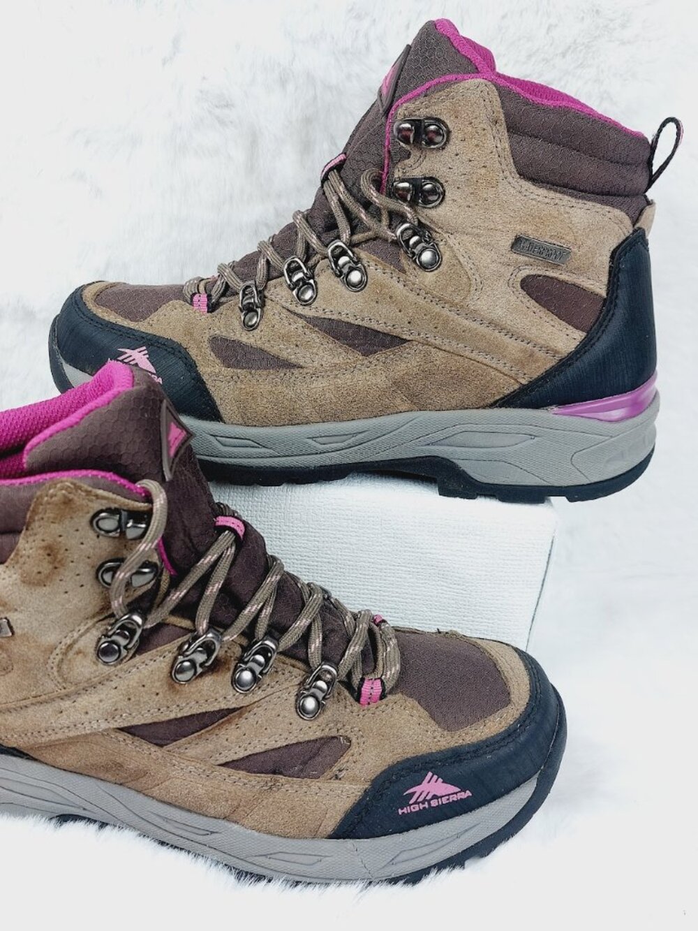 High Sierra Trekker Women's Brown Pink Lace-Up Waterproof Hiking Boots Size 7.5 - Picture 2 of 12